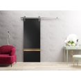 thumbnail image 6 of Sturdy Barn Door 30 x 84 inches | Planum 2010 Matte Black with Frosted Glass | Stainless Steel 6.6FT Rail Hangers Heavy Set | Solid Panel Interior Doors, 6 of 6
