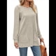 thumbnail image 2 of Camisas de Larga para Mujer Suéteres Largos con Bolsillos Tops Tipo Túnica Corte Holgado Albaricoque L, 2 of 8