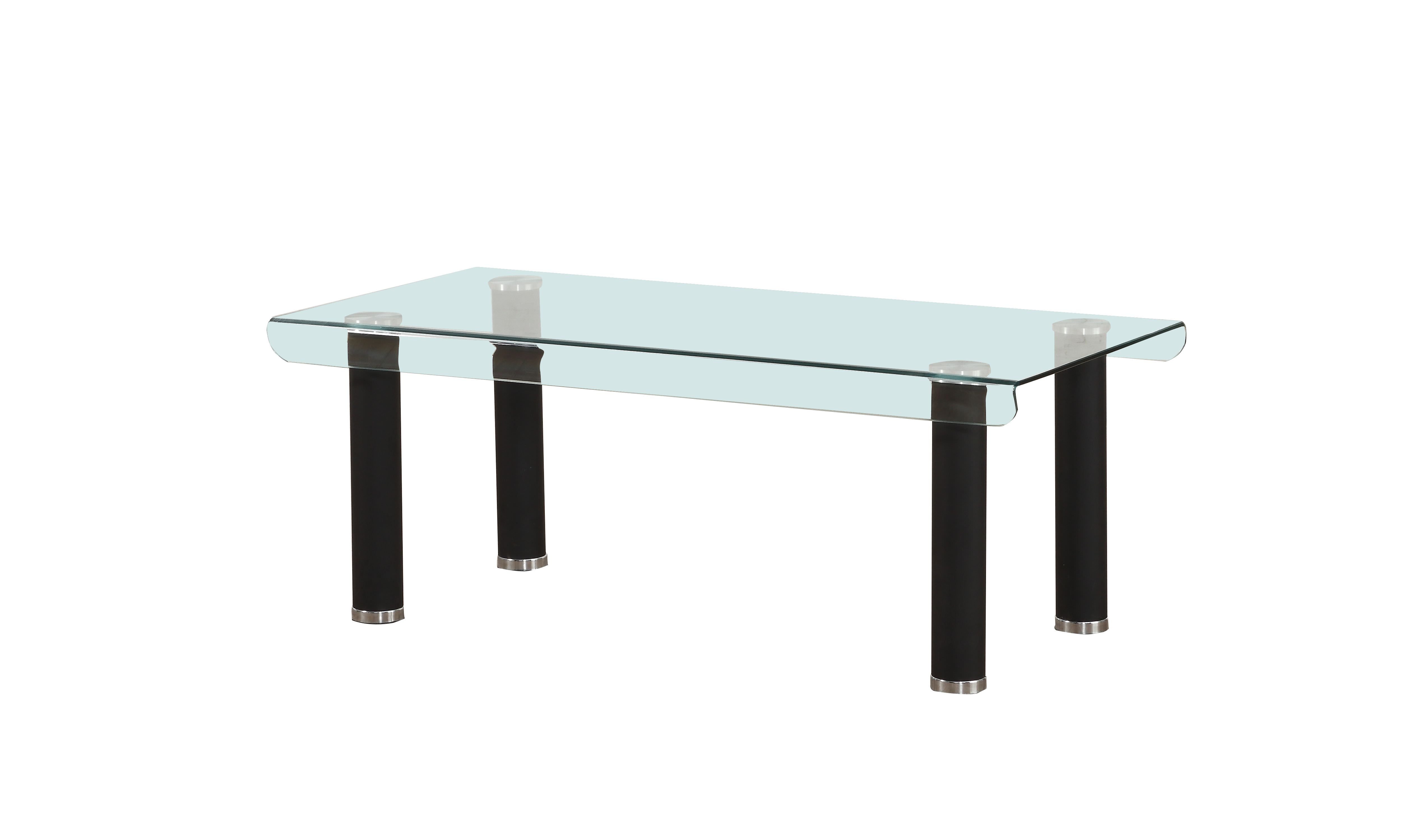 Acme Gordias Bent Glass Coffee Table In Black Metal Com