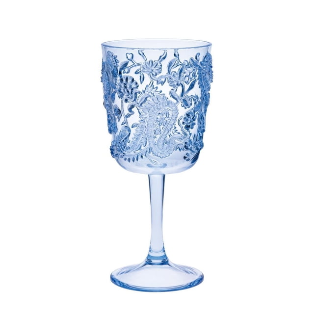 Copa de vino LeadingWare Group, acrílica, azul cachemir, 385 ml, 4 unidades
