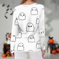 thumbnail image 3 of Satingcolo Halloween Shirts Women Long Sleeve Crewneck Casual Dressy Tops Funny Graphic Halloween Costumes Fall Fashion Outfits Beige S, 3 of 4