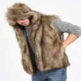 thumbnail image 3 of Gilet Sans Manches pour Hommes avec Fausse Fourrure de Luxe et Capuche, 3 of 9