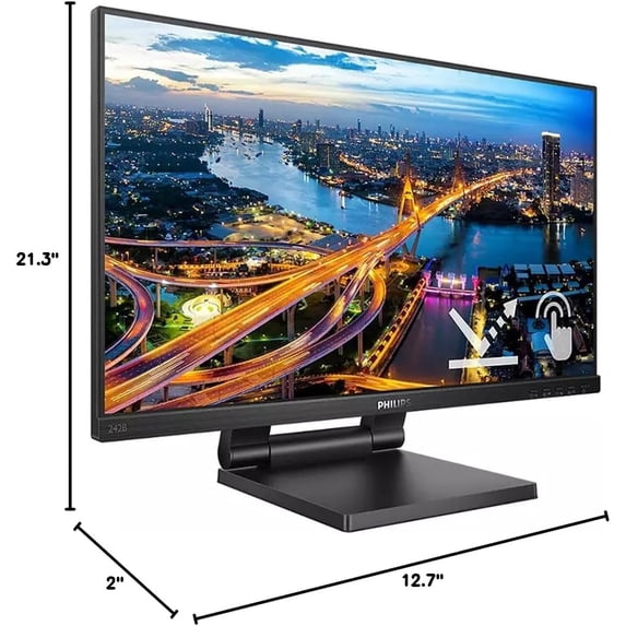Restored Philips 242B1TC 23.8" LED Touchscreen Monitor - 16:9-4 ms GTG,Black (Refurbished)