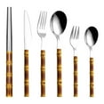 thumbnail image 5 of Riguas Food Cutlery Mirror Process Imitation Bamboo Tableware Stainless Steel Hotel Western Cuisine Cutlery Spoon for Dining Room, 5 of 8
