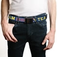 thumbnail image 2 of Adjustable Belt, Clamp Buckle, Cut-to-Fit, Ted Lasso Team Lasso Text and Tea Time Icon Blue Yellow Red, 2 of 3