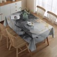 thumbnail image 2 of Black White Gold Marble Pattern Rectangle Tablecloth 60"x84",Waterproof Polyester Rectangle Table Cloth, Wipeable Spillproof Polyester Tablecloth for Dining, Camping, Indoor and Outdoor, 2 of 5