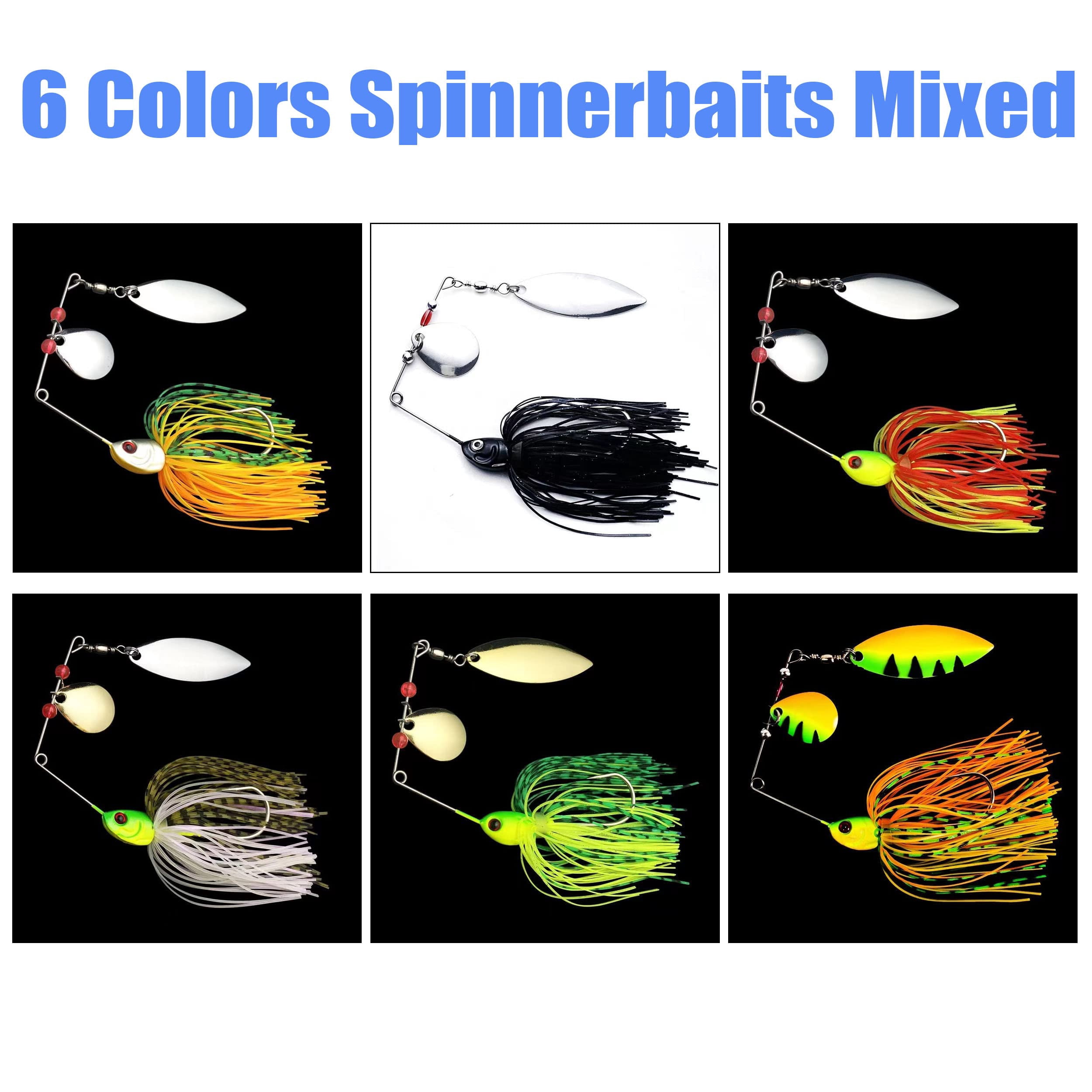 Spinnerbait Bass Fishing Lures Kit Spinner Baits Lure Hard Metal Topwater Buzzbait Swimbait For Pike Trout Salmon Freshwater Saltwater