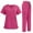 Hot Pink, variant on Khaki Scrubs Sets for Women Plus Size Nursing Uniforms Petite V Neck Scrub Pants and Tops Scrub Joggers Medical Scrub Sets with Pockets Khaki M