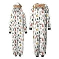 thumbnail image 2 of Odeerbi Christmas Onesie Pajamas for Family Holiday Sleep Jumpsuit Long Sleeve Family Christmas Pajamas Matching Sets Mom Fashion Lattice Print Plush Jumpsuit Sleepwear PJs Set White, 2 of 6