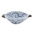 thumbnail image 1 of Ceramic Double-Handled Bowl with Heat-Resistant Design – Perfect for Dips, Snacks, Salads & Fruits | Stylish Blue and White Floral Pattern, Comfort Grip Handles, Dishwasher Safe for Home & Daily Use, 1 of 6