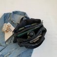 thumbnail image 2 of Bolsos Cruzados Bolso acolchado de algodón de invierno bandolera de mujer acolchado a rayas para fiesta (negro), 2 of 9