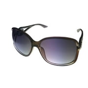 Kenneth Cole Reaction Womens Plastic Rectangle Metallic Dark Brown Sunglass KC1232 50B