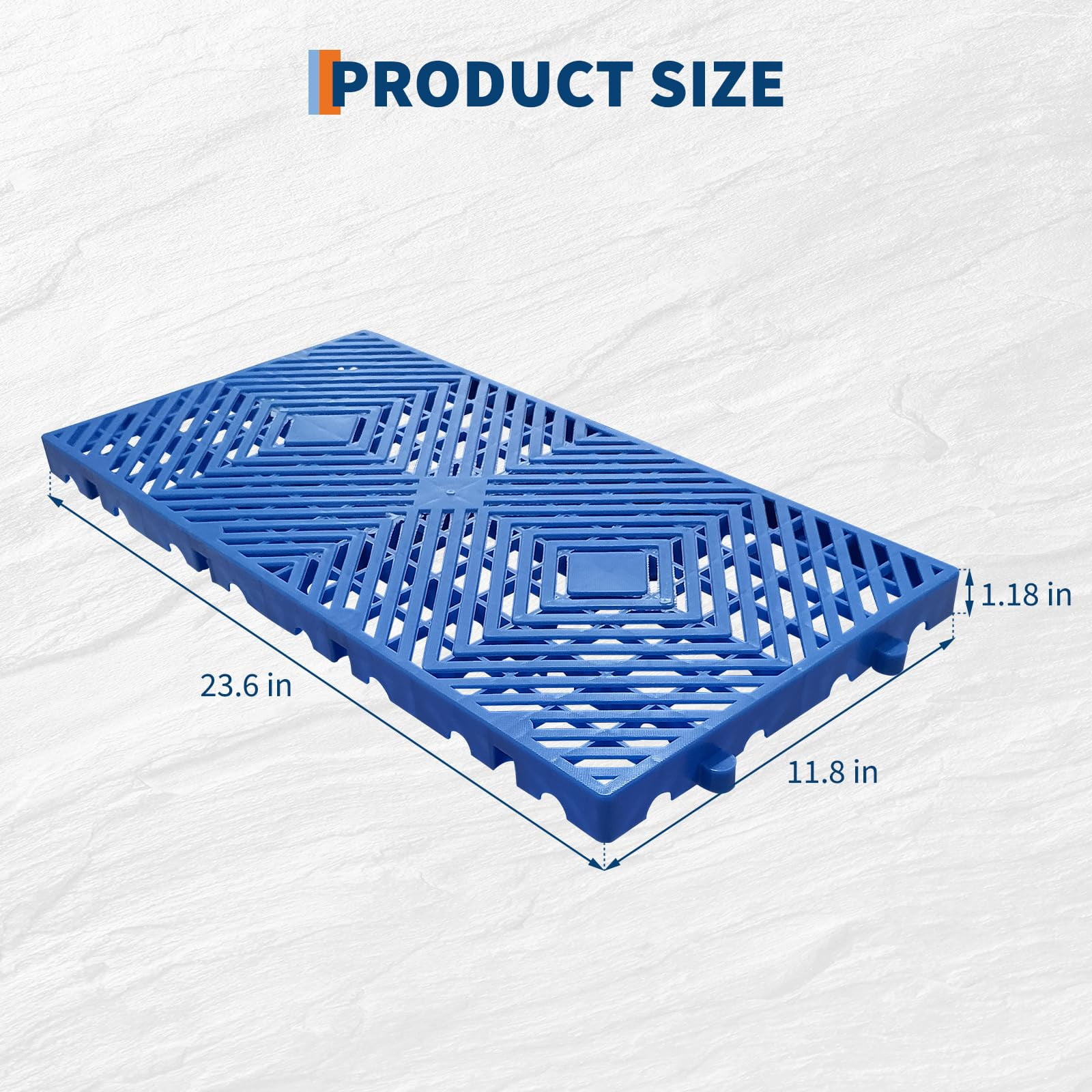 QinaQin 6PC Plastic Pallets for Basement Storage Lightweight Floor Pallets,Breathable Grid Ventilation Pallet,Blue