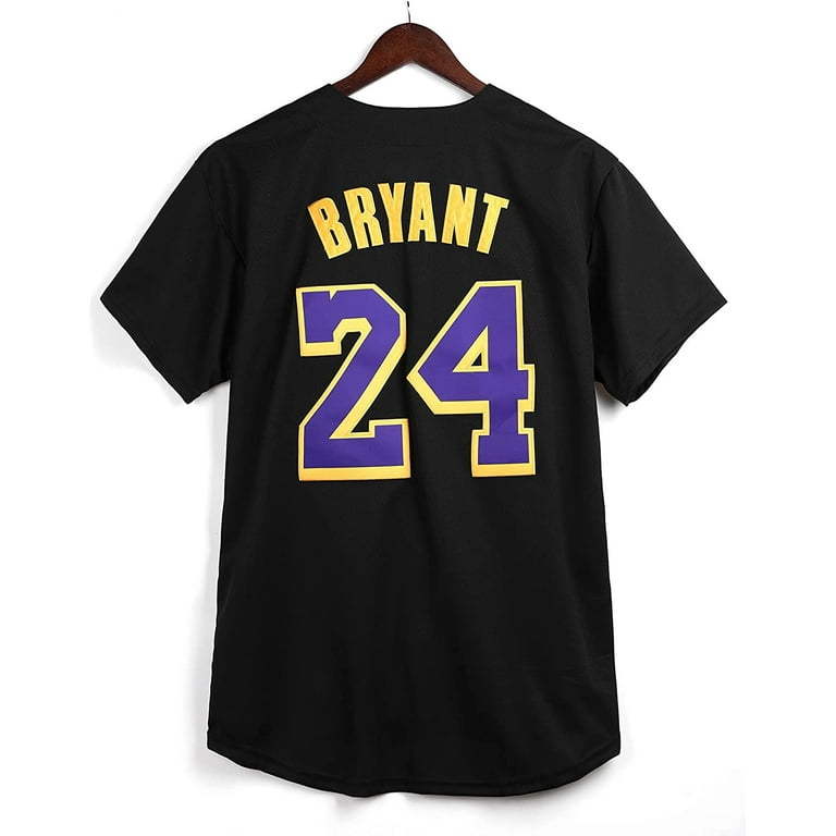 Mamba 24 Bryant Jersey Unisex 90s Clothing Hip hop Shirt Baseball Jersey  for Jersey Theme Party, Halloween,X-max 