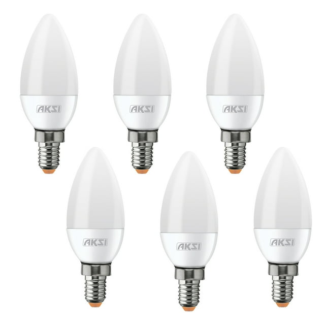 Pack 6 Focos Vela Aksi 5W Luz Cálida Base E12