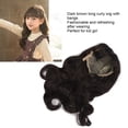 thumbnail image 3 of Peluca Rizada Elegante ANGGREK Marrón oscuro Con Flequillo, 3 of 7
