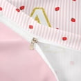 thumbnail image 3 of Meiyoeat Cute Gold Letter A Twin Duvet Cover for Girls, Strawberry Stripe Print Twin Bedding, Pink Red,Pink Reversible,2pcs,No Comforter, 3 of 5