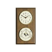 International Quartz Clock & Barometer on Oak Wood