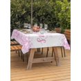 thumbnail image 2 of Outdoor Tablecloth with Umbrella Hole and Zipper, Pink Merry Christmas Rectangle Table Cloth 54x80 Inch Waterproof Tablecloth, Winter Snowflake Xmas Aesthetic Picnic Table Cover for Patio Camping, 2 of 7
