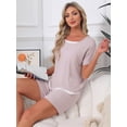 thumbnail image 2 of DARING DIVA Women's Pajama Set with Built-in Bra and Shorts Comfy Lounge Set L Pink, 2 of 7