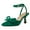 Green, variant on FSJ Women Classic Bowknot Pointy Close Toe Double Kitten Low Heel Pumps Adjustable Buckle Strap Lace Up Sandals Date Dress Shoes Size 8 Green