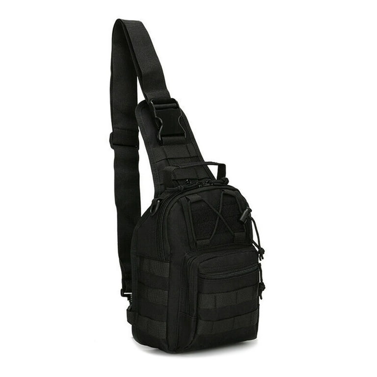 Multifunctional Men's Backpack Sling Chest Pack Shoulder Bag Outdoor Hiking  Travel Black