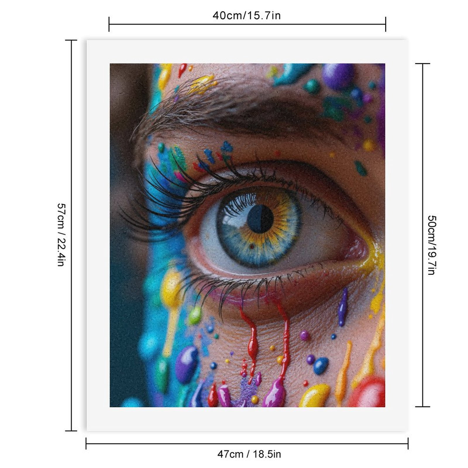 Paint by Numbers Kit for Adults, Colorful Eye Paint Splash Paint by Numbers, Easy Paint by Numbers Kit for Adults Beginner, DIY Adult Paint by Number Kits on Canvas, Home Decor