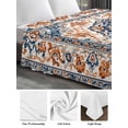 thumbnail image 6 of Blue Burnt Orange Boho Twim XL Size Flat Sheet, Wrinkleproof & Fadeproof Cooling Flat Bed Sheet Only, Antique Southwestern Ethnic Breathable Soft Bedding Top Sheets 66 x 102 Inches, 6 of 8