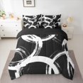 thumbnail image 2 of Homewish Graffiti Stripe Circular 7-Piece Twin Bedding Sets,Abstract Geometric Desgin Bedding Comforter Set,Black White Sheet Sets For Boys Kids,Breathable Home Decor Reversible, 2 of 8