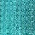 thumbnail image 1 of Ahgly Company Indoor Square Oriental Turquoise Blue Industrial Area Rugs, 3' Square, 1 of 4