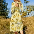 thumbnail image 3 of Je Suis Bananes pour Toi! Robe Évasée Nœud Cœur Design Mode Grande Taille Robe Ample Saine Bananes Fruitées Banane, 3 of 5