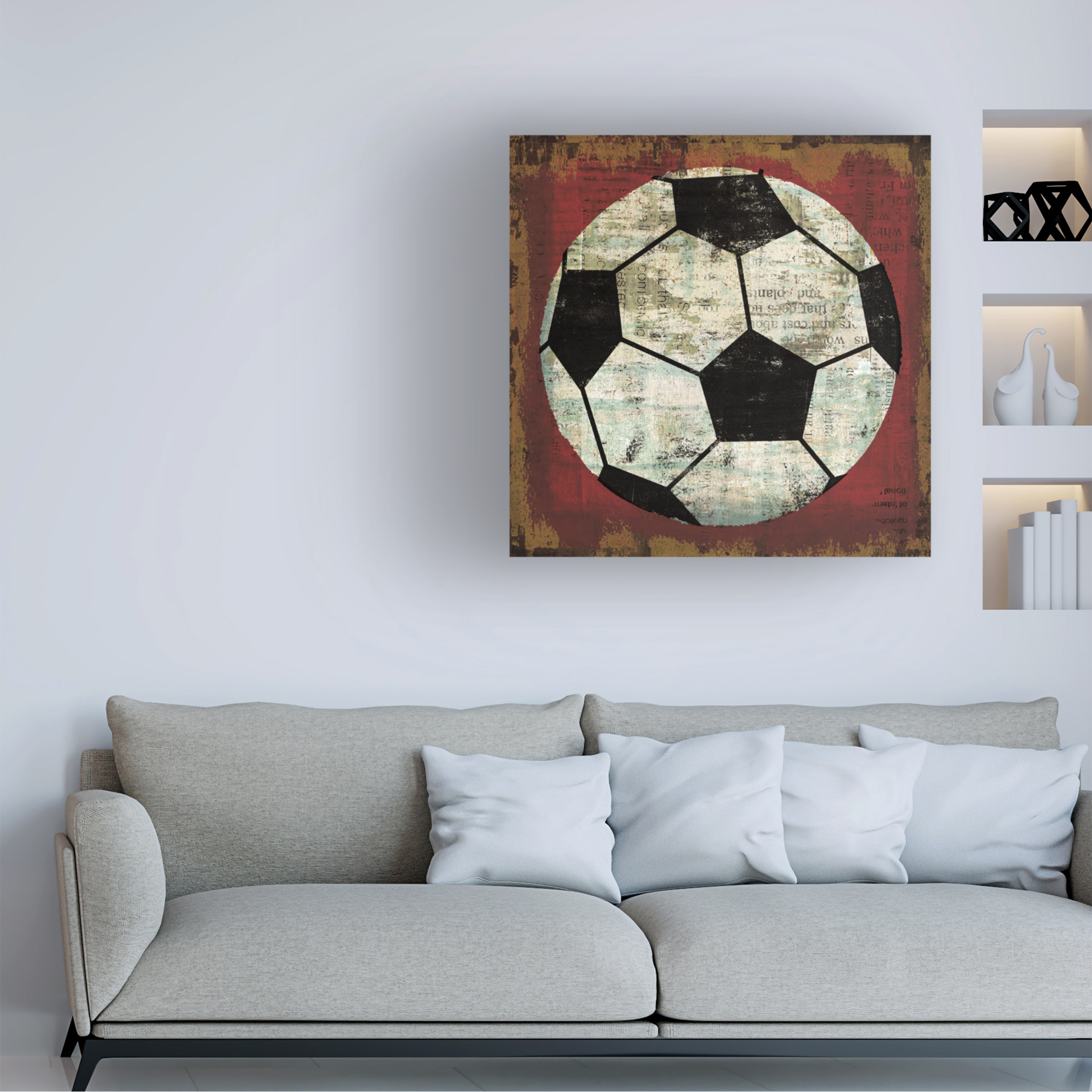 Michael Mullan 'Ball IV on Red' Canvas Art