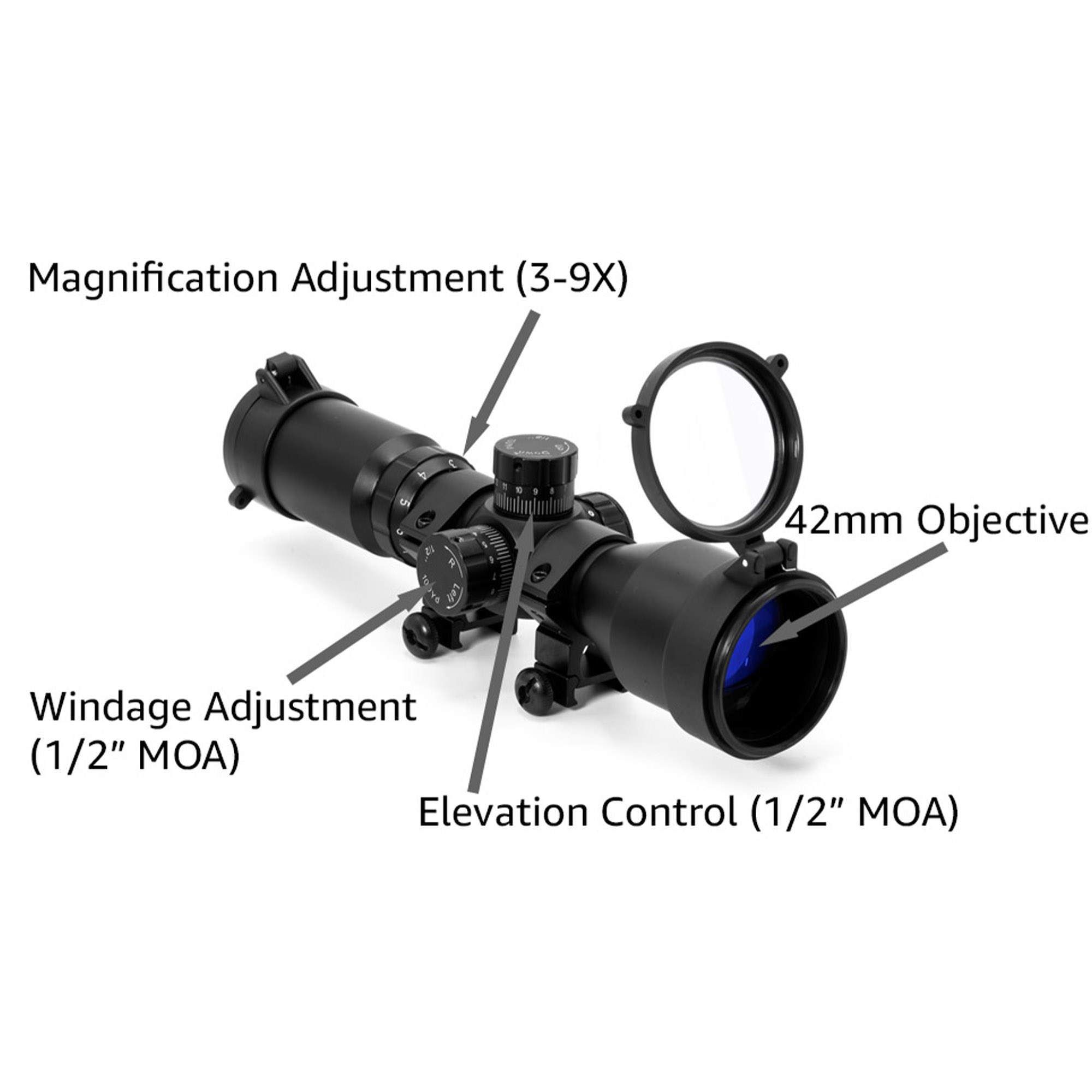 Osprey Global CP3-9x42IRF: Precision Illumination with Rangefinding Reticle in Sleek Black Finish