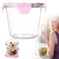 thumbnail image 2 of Glass Soup Storage Containers with Airtight Lids Round Borosilicate Glass Food Prep Bowls Meal Prep Containers for Lunch Salad Leftovers Microwave Freezer Oven Dishwasher, 2 of 9