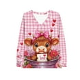 thumbnail image 4 of Xuyuer Valentine's day Women Long Sleeve Tops Dressy Casual V Neck Tshirts Basics Tee 2025 Fall Trendy Clothes S-2XL, 4 of 5