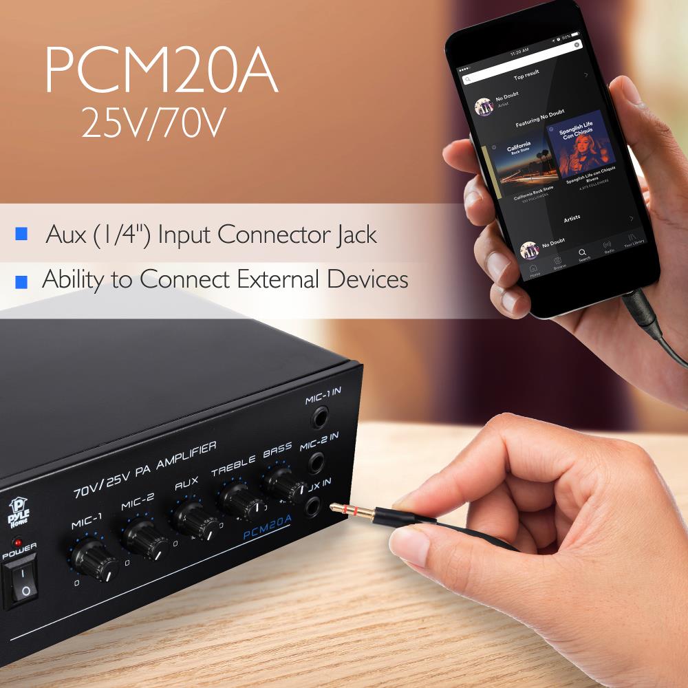 Pyle PCM20A Smart Home Audio Power 40 W Mini Amplifier Receiver Sound System - image 2 of 4