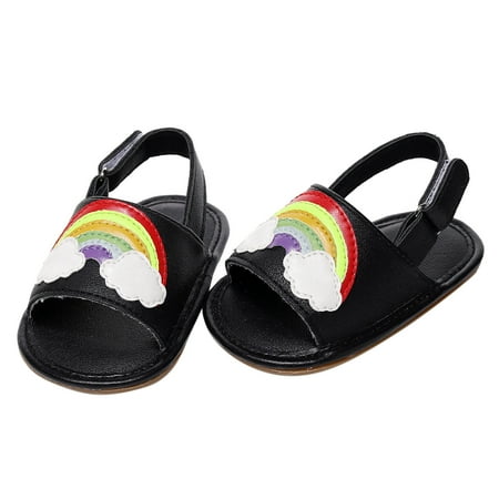

cngelg Boys Girls Open Toe Rainbow Shoes First Walkers Shoes Summer Toddler Flat Sandals Toddler Indoor Shoes Ballerina Pin Water Shoes Toddler Girl
