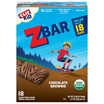 Clif Kid Zbar, , Whole Grain Energy Snack Bars, Granola Bars, Chocolate Brownie, 18 Ct, 1.27 oz