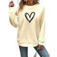 thumbnail image 2 of Women's Fashionable Casual Long Sleeve Printed Pullover Sweatshirt Blessed Design Comfort Top for Women Loose Fit Streetwear,Beige,M, 2 of 5