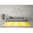 thumbnail image 3 of Ahgly Company Machine Washable Indoor Square Abstract Yellow Contemporary Area Rugs, 5' Square, 3 of 4