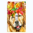 thumbnail image 1 of Metal Light Switch Plate Cover Cute Golden Retriever Leaf Crown DOG011, 1 of 13