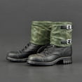 thumbnail image 2 of Botas de combate de vinilo a escala 1/6, modelo de soldado alemán hecho a mano, juguetes masculinos del ejército, 12'' con polainas, 2 of 7