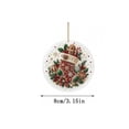 thumbnail image 2 of 6 Pcs Christmas Wooden Diamond Painting Ornament Kit,Round DIY Diamond Art Hanging Pendant Set with Pattern,Handmade Craft Supplies for Christmas Tree Decor,Holiday Family H, 2 of 5