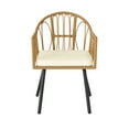 thumbnail image 5 of Dextrus 4 Pieces Patio Dining Chairs, Outdoor Stackable Armchair, Heavy Duty Breathable Lawn Chairs Set for Backyard, Garden, Deck, Front Porch, 480 LBS, Beige, 5 of 10