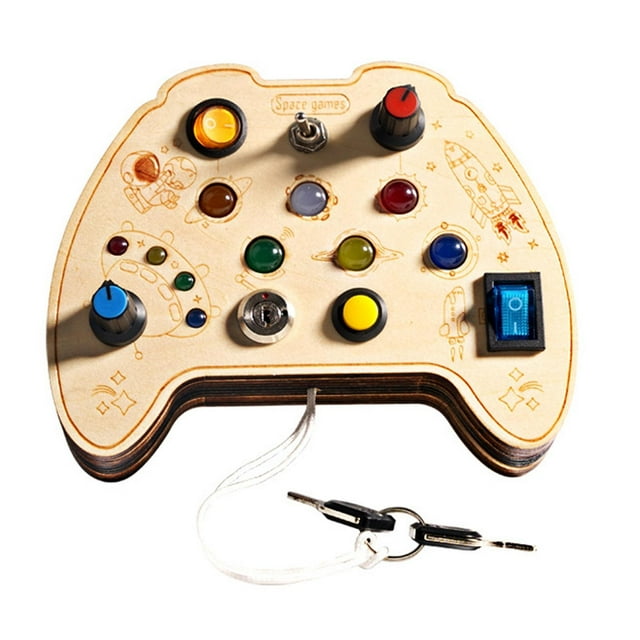 Juguete Montessori de mesa ocupada con botones de luz, juguete sensorial de habilidad práctica, juguete de Aprendizaje Temprano para niños, regalo
