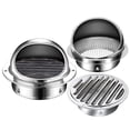 thumbnail image 2 of Rejilla de Ventilación Redonda de Acero Inoxidable con Boca y Lamas Antiinsectos, Rejilla de Ventilación (100 mm) para Pared Exterior, Ideal para Baño, Aire Acondicionado, Cocina, 2 of 5