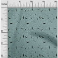 thumbnail image 2 of oneOone Cotton Poplin Teal Blue Fabric Line Drawing Leaf Fabric For Sewing Printed Craft Fabric By The Yard 56 Inch Wide, 2 of 4