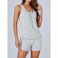thumbnail image 6 of Michellecmm Women’s Two Piece Pajama Set Sleeveless Ruched Tank Tops and Shorts Set Babydoll Sleepwear, 6 of 9