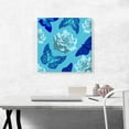 thumbnail image 2 of ARTCANVAS Navy Blue Butterfly Wings Insect White Roses Canvas Art Print - Size: 18" x 18" (1.50" Deep), 2 of 9