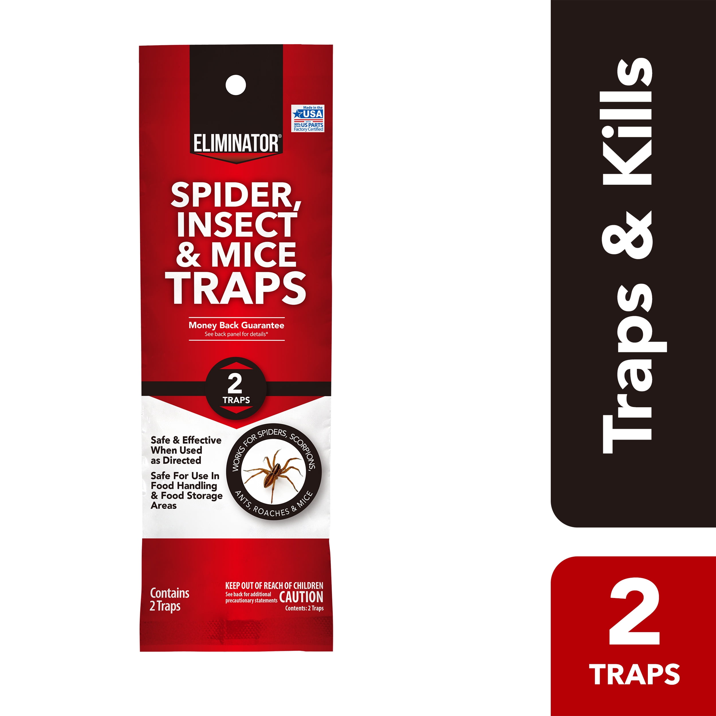 Eliminator Spider and Insect Traps, Single-Use Spider Traps, 2 Ct